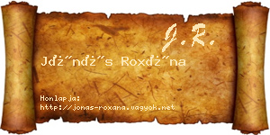 Jónás Roxána névjegykártya