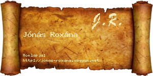 Jónás Roxána névjegykártya